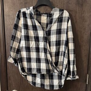 Velvet Heart Black and White Plaid Blouse